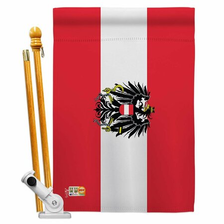 COSA 28 x 40 in. Austria w/Eagle Flags of the World Nationality Impressions Vertical House Flag Set CO2158206